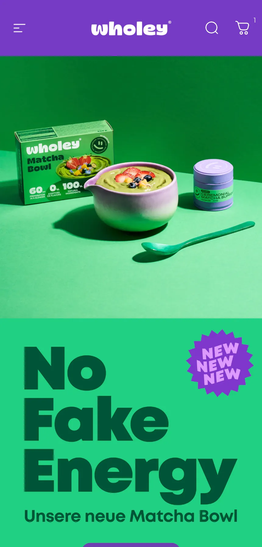 Wholey Mobile: Startseite